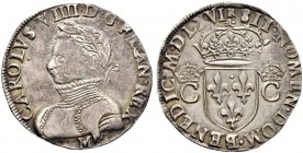 Ausländische Münzen und Medaillen. Frankreich-Königreich. Charles IX. 1560-1574 
Teston 1566 -Toulouse-. Belorbeertes Brustbild im Harnisch nach link...