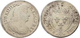 Ausländische Münzen und Medaillen. Frankreich-Königreich. Louis XIV. 1643-1715 
Ecu aux palmes (Reformation) 1694 -Montpellier-. Gad. 217, Ciani 1894...