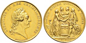 Ausländische Münzen und Medaillen. Frankreich-Königreich. Louis XV. 1715-1774 
Goldmedaille 1770 von C.N. Roettiers, auf die Vermählung des Dauphins ...