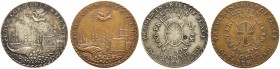 Ausländische Münzen und Medaillen. Frankreich-Königreich. Bonaparte, 1. Konsul 1799-1804 
Lot (2 Stücke): Jetonartige Medaillen in versilbertem Messi...
