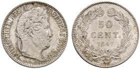 Ausländische Münzen und Medaillen. Frankreich-Königreich. Louis Philippe 1830-1848 
50 Centimes 1847 -Paris-. Gad. 410.
Prachtexemplar mit leichter ...