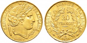 Ausländische Münzen und Medaillen. Frankreich-Königreich. Zweite Republik 1848-1852 
20 Francs 1851 -Paris-. Gad. 1032, Fr. 566, Schl. 254. 6,46 g
s...