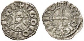 Ausländische Münzen und Medaillen. Frankreich-La Marche. Hugues XI. 1249-1260 
Obol o.J. VGO COMES MAR. "CHE" zwischen liegenden Halbmonden / +LODOIC...