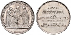 Ausländische Münzen und Medaillen. Griechenland. Otto von Bayern 1832-1862 
Silbermedaille 1836 von Neuss, auf die Rückkehr des bayerischen Königs (s...