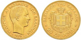 Ausländische Münzen und Medaillen. Griechenland. Georg I. 1863-1913 
20 Drachmai 1876 -Paris-. Divo 46, Fr. 15, Schl. 6. 6,48 g
vorzüglich