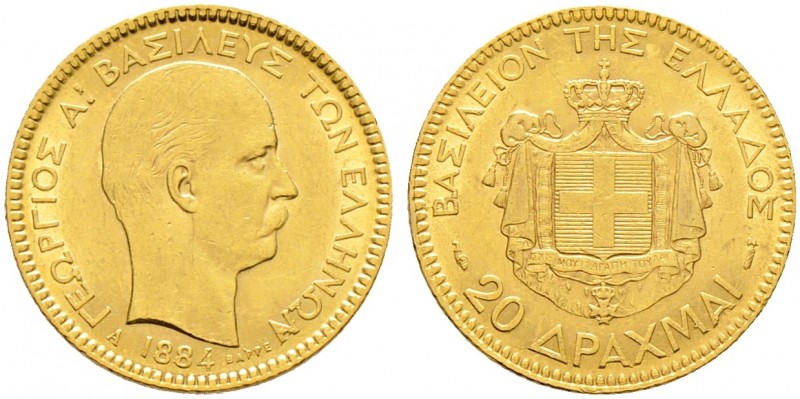 Ausländische Münzen und Medaillen. Griechenland. Georg I. 1863-1913 
20 Drachma...