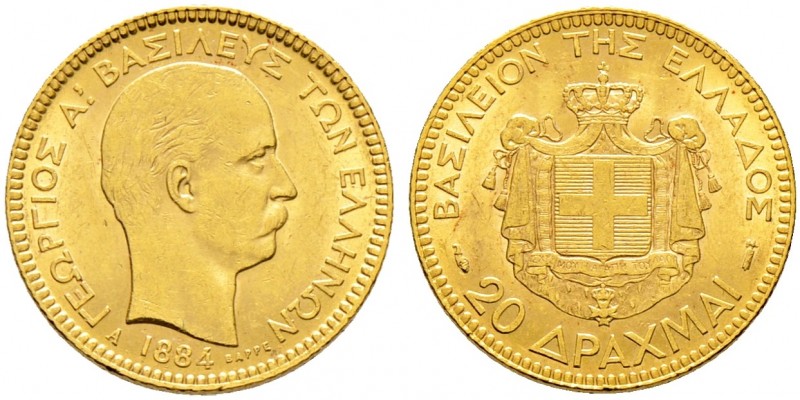 Ausländische Münzen und Medaillen. Griechenland. Georg I. 1863-1913 
20 Drachma...