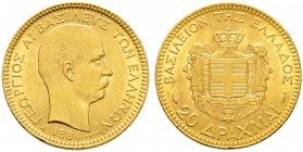 Ausländische Münzen und Medaillen. Griechenland. Georg I. 1863-1913 
20 Drachmai 1884 -Paris-. Ein zweites Exemplar. Divo 47, Fr. 18, Schl. 9. 6,46 g...