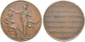 Ausländische Münzen und Medaillen. Großbritannien. George III. 1760-1820 
Cu-Halfpenny-Token 1797. HAMPSHIRE-PORTSMOUTH. Neptun krönt Sir John Jervis...