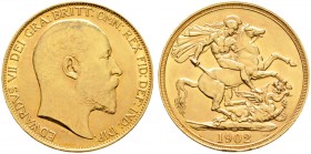 Ausländische Münzen und Medaillen. Großbritannien. Edward VII. 1901-1910 
2 Pounds 1902. Spink 3967, Fr. 399, Schl. 472. 16,03 g
kleine Randfehler, ...