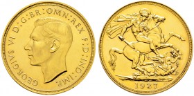 Ausländische Münzen und Medaillen. Großbritannien. George VI. 1937-1953 
2 Pounds 1937. Spink 4075, Fr. 410, Schl. 655. 16,04 g
winzige Haarlinien, ...
