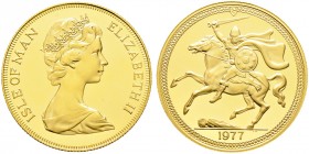 Ausländische Münzen und Medaillen. Isle of Man. 
2 Pounds 1977. Wikinger zu Pferd nach links reitend. KM 28, Fr. 5. 16,44 g
Polierte Platte