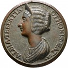 Ausländische Münzen und Medaillen. Italien. 
Einseitige Bronzemedaille o.J. (16.-17. Jh.) auf die Mutter des römischen Kaisers Otho (69 n.Chr.). ALBA...