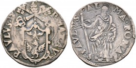 Ausländische Münzen und Medaillen. Italien-Kirchenstaat (Vatikan). Paul V. (Camillo Borghese) 1605-1621 
Testone AN VI (1610) -Rom-. Berman 1553, Mun...