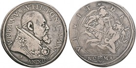 Ausländische Münzen und Medaillen. Italien-Kirchenstaat (Vatikan). Urban VIII. (Maffeo Barberini) 1623-1644 
Piastra AN XII (1634) -Rom-. Brustbild n...