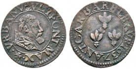 Ausländische Münzen und Medaillen. Italien-Kirchenstaat (Vatikan). Urban VIII. (Maffeo Barberini) 1623-1644 
Cu-Double Tournois 1637 -Avignon-. Berma...