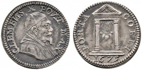 Ausländische Münzen und Medaillen. Italien-Kirchenstaat (Vatikan). Clemens X. (Emilio Altieri) 1670-1676 
Grosso 1675 -Rom-. Heiliges Jahr. Berman 20...