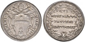 Ausländische Münzen und Medaillen. Italien-Kirchenstaat (Vatikan). Clemens XI. (Gianfrancesco Albani) 1700-1721 
Testone AN VIII (1707/08) -Rom-. Ber...