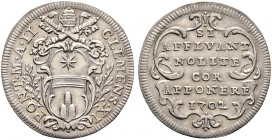 Ausländische Münzen und Medaillen. Italien-Kirchenstaat (Vatikan). Clemens XI. (Gianfrancesco Albani) 1700-1721 
Giulio 1702 -Rom-. Berman 2421, Munt...