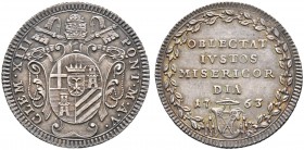 Ausländische Münzen und Medaillen. Italien-Kirchenstaat (Vatikan). Clemens XIII. (Carlo Rezzonico) 1758-1769 
Giulio 1763 -Rom-. Berman 2902, Munt. 2...