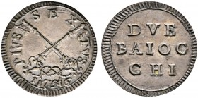 Ausländische Münzen und Medaillen. Italien-Kirchenstaat (Vatikan). Pius VI. (Giovanni Angelo Braschi) 1775-1799 
Billon-Due Baiocchi 1796 -Rom-. Berm...