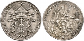Ausländische Münzen und Medaillen. Italien-Kirchenstaat (Vatikan). Sedisvakanz (Camerlengo Card. Bartolomeo Pacca) 1823 
1/2 Scudo 1823 -Rom-. Berman...