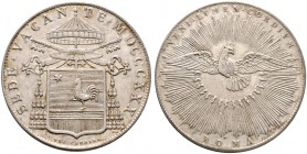 Ausländische Münzen und Medaillen. Italien-Kirchenstaat (Vatikan). Sedisvakanz (Camerlengo Card. Franscesco Galeffi) 1830 
Scudo 1830 -Rom-. Berman 3...