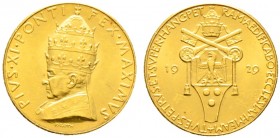 Ausländische Münzen und Medaillen. Italien-Kirchenstaat (Vatikan). Pius XI. 1922-1939 
Kleine Goldmedaille 1929 von K. Roth, auf die Unterzeichnung d...