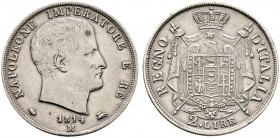 Ausländische Münzen und Medaillen. Italien-Königreich Napoleons. 
2 Lire 1814 -Mailand-. Pagani 40a.
selten, sehr schön/sehr schön-vorzüglich