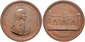 Ausländische Münzen und Medaillen. Italien-Verona. 
Bronzemedaille 1791 von Guillemard, auf die Wiederherstellung des Schlachthofes. Brustbild des Pr...