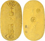 Ausländische Münzen und Medaillen. Japan. Periode Tempo 1830-1844 (-1858) 
Koban (= 1 Ryo) o.J. (1837-1858). Jac.-Verm. (Jap. Coinage) B107, KM Cr. 2...