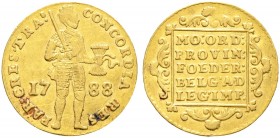 Ausländische Münzen und Medaillen. Niederlande-Utrecht. 
Ritterdukat 1788. Delm. 965, Fr. 285. 3, 47g
minimal gewellt, sehr schön