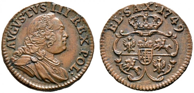 Ausländische Münzen und Medaillen. Polen. August III. von Sachsen 1733-1763 
Cu...