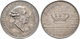 Ausländische Münzen und Medaillen. Polen. Stanislaus Leczynski 1738-1766 
Silbermedaille 1764 von T. Pingo, auf seine Königskrönung. Bloße Büste nach...