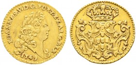 Ausländische Münzen und Medaillen. Portugal. Joáo V. 1706-1750 
800 Reis (= 1/2 Escudo) 1749. KM 218.8, Fr. 92. 1,75 g
minimale Prüfspur am Rand, se...