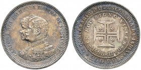 Ausländische Münzen und Medaillen. Portugal. Carlos I. 1889-1908
200 Reis 1898. 400 Jahre Entdeckung von Indien. KM 537.
Prachtexemplar mit feiner P...