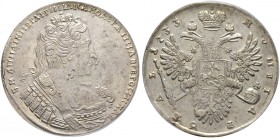 Ausländische Münzen und Medaillen. Russland. Anna 1730-1740 
Rubel 1733 -Moskau, Kadashevsky Münzhof-. Bitkin 61ff var., Uzdenikov 706, Dav. 1671. In...