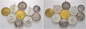 Ausländische Münzen und Medaillen. Schweiz-Eidgenossenschaft. 
Lot (10 Stücke): Diverse Prägungen (viele davon tragbar und mit den Originalösen) in S...