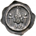 Ausländische Münzen und Medaillen. Schweiz-Basel, Bistum. Berthold II. von Pfirt 1248-1262 
Vierzipfeliger Pfennig als SEELÄNDER'sche FÄLSCHUNG. Mitr...