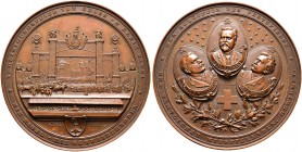 Ausländische Münzen und Medaillen. Schweiz-Basel, Stadt und Kanton. 
Große Bronzemedaille 1892 von B. Ammann-Kienast (geprägt bei Mayer und Wilhelm, ...