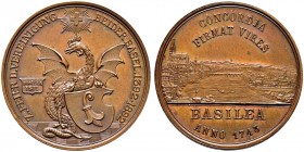 Ausländische Münzen und Medaillen. Schweiz-Basel, Stadt und Kanton. 
Bronzemedaille 1892 unsigniert (von Mayer und Wilhelm, Stuttgart), auf denselben...