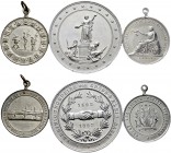 Ausländische Münzen und Medaillen. Schweiz-Basel, Stadt und Kanton. 
Lot (3 Stücke): Alu-Medaille 1892 unsigniert (von Mayer und Wilhelm, Stuttgart),...