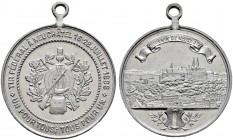 Ausländische Münzen und Medaillen. Schweiz-Neuchatel. 
Tragbare Alu-Medaille 1898 von W. Mayer, auf das Schießen "TIR FEDERAL" zu Neuchatel. Schützen...