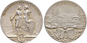 Ausländische Münzen und Medaillen. Schweiz-St. Gallen. 
Mattierte Silbermedaille 1903 von Mayer und Wilhelm (Stuttgart), auf das 100-jährige Bestehen...
