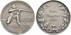 Ausländische Münzen und Medaillen. Schweiz-St. Gallen. 
Mattierte, silberne Prämienmedaille o.J. (1923) von Egger (geprägt bei Mayer und Wilhelm, Stu...