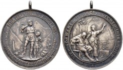 Ausländische Münzen und Medaillen. Schweiz-Uri. 
Tragbare, versilberte Bronzemedaille 1895 unsigniert (von Mayer und Wilhelm, Stuttgart), auf die Ent...