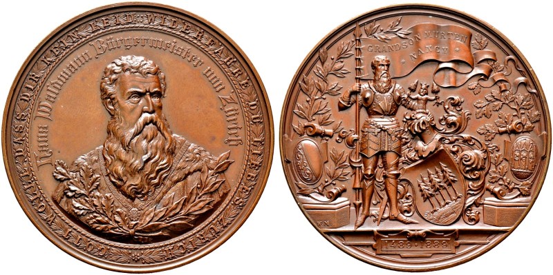 Ausländische Münzen und Medaillen. Schweiz-Zürich, Stadt und Kanton. 
Bronzemed...