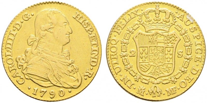 Ausländische Münzen und Medaillen. Spanien. Carl IV. 1788-1808 
2 Escudos 1790 ...