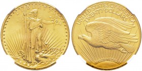 Ausländische Münzen und Medaillen. USA. 
20 Dollars 1924 -Philadelphia-. Statue. KM 131, Fr. 185. In Plastikholder der NGC (slabbed) mit der Bewertun...