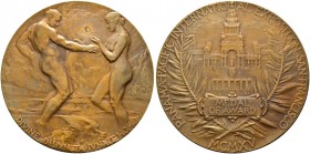 Ausländische Münzen und Medaillen. USA. 
Vergoldete, bronzene Prämienmedaille 1915 von J. Flanagan (unsigniert), der Internationalen Panama-Pazifik-A...